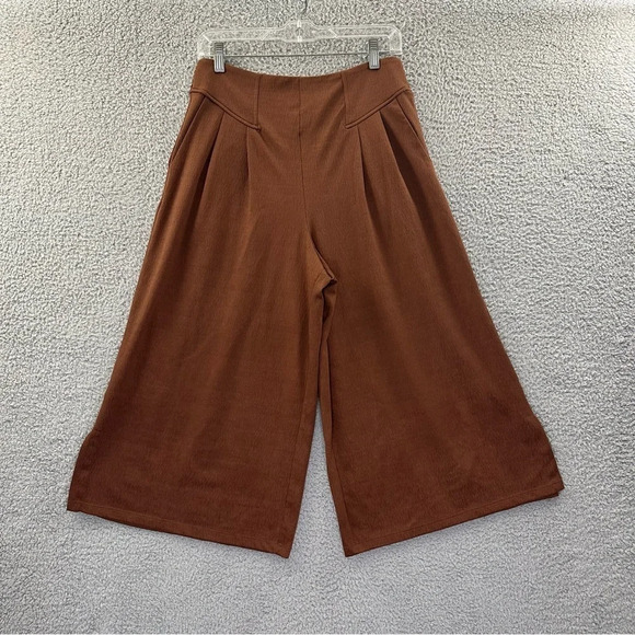Matilda Jane Alice Textured Wide Leg‎ Pull On Pants Brown Women's Small x 20.5 - Picture 1 of 15